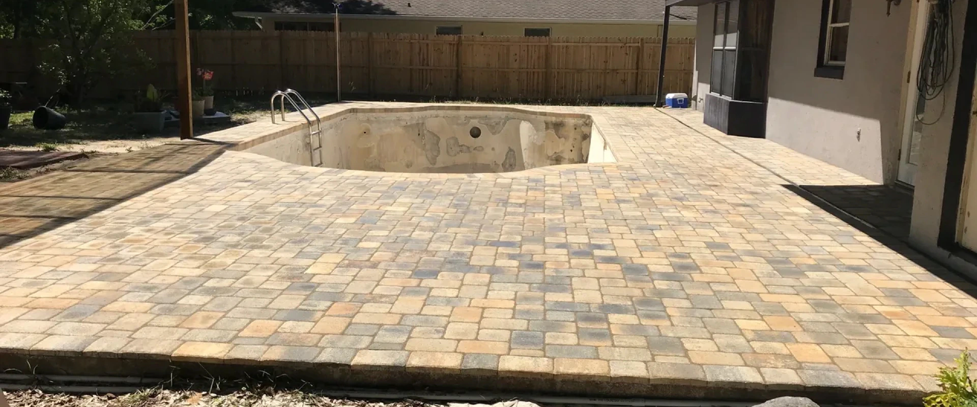 pool deck installation in progress